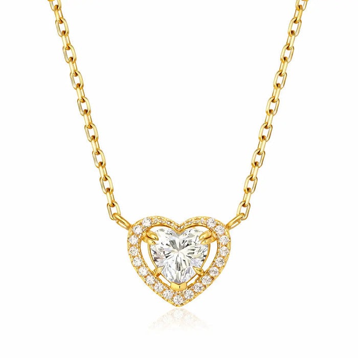 Isabella Heart Necklace in Yellow Gold