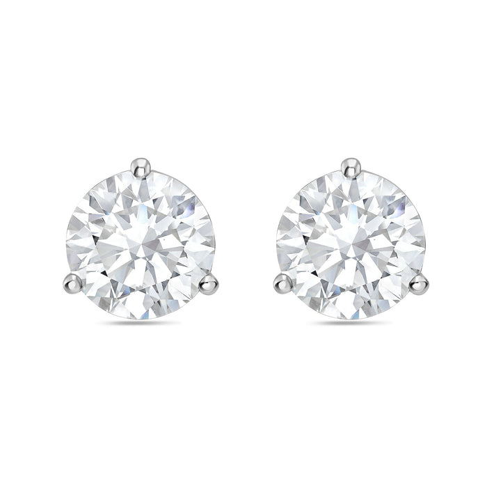Lab-Grown Martini Round Diamond Studs, 3-Prong