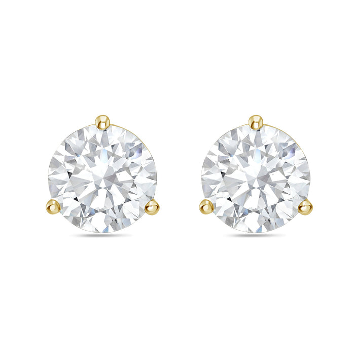 Lab-Grown Martini Round Diamond Studs, 3-Prong
