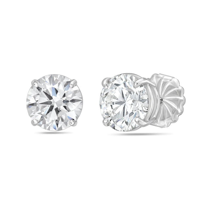 Lab-Grown Round Diamond Stud Earrings, 4-Prong