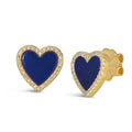 Lapis Lazuli Heart Earring Studs