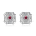 Latte Da Earrings in Ruby - Platinum