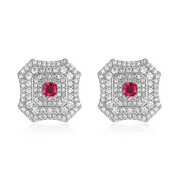 Latte Da Earrings in Ruby - Platinum