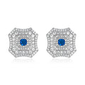 Latte Da Earrings in Sapphire - Platinum