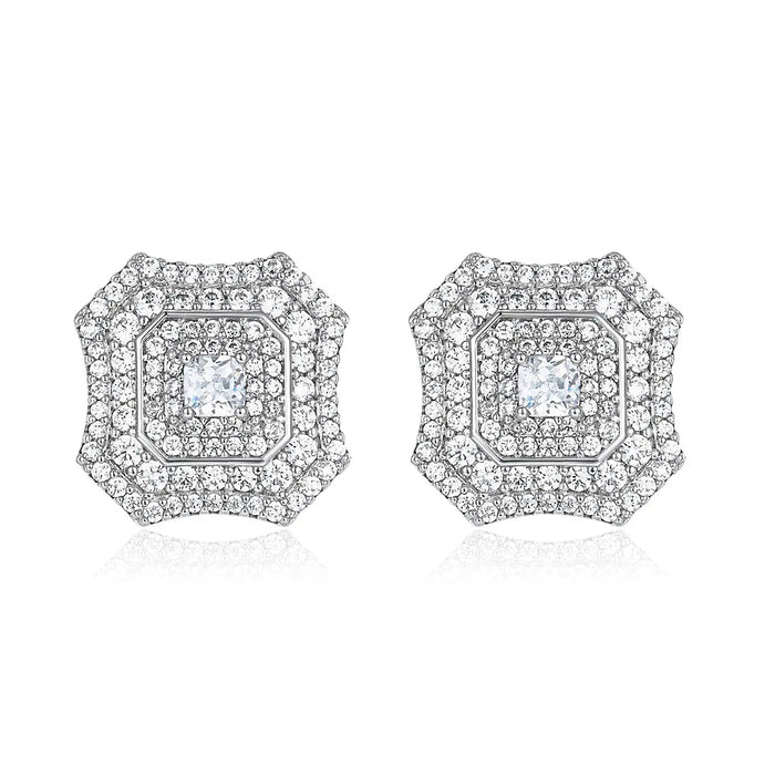 Latte Da Earrings in White Diamond - Platinum