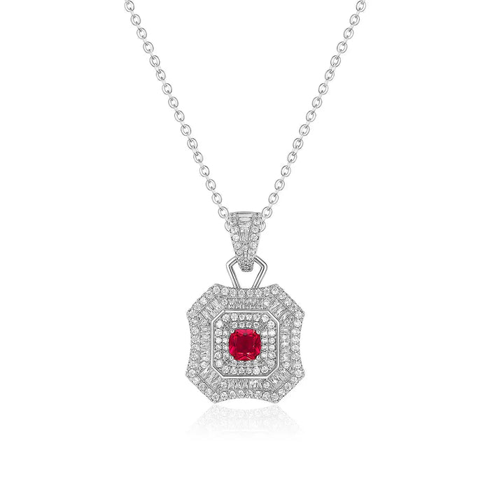 Latte Da Necklace in Ruby - Platinum