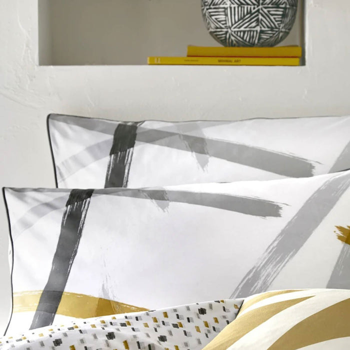 Leda Grey & Ochre Duvet Set