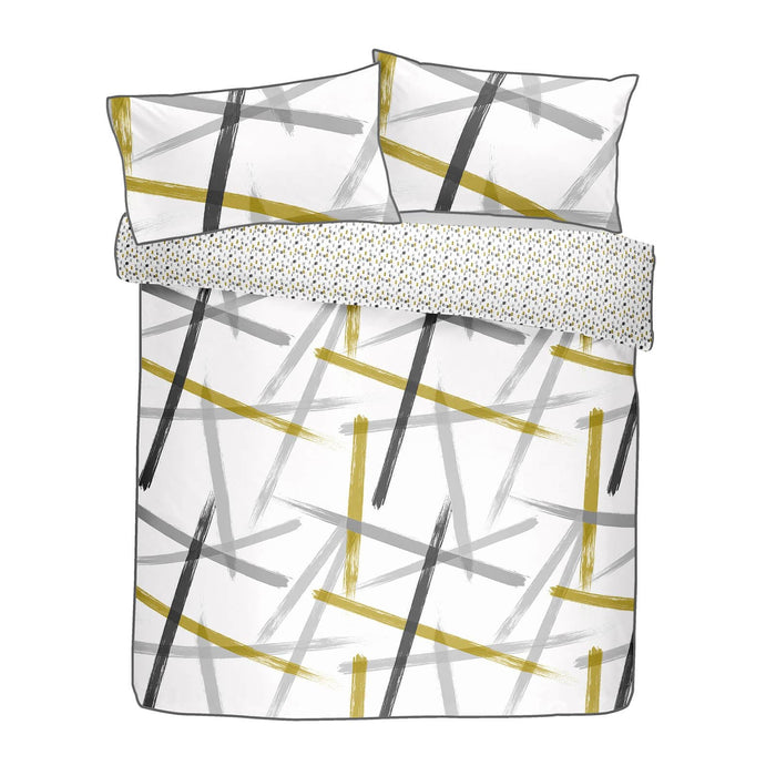 Leda Grey & Ochre Duvet Set
