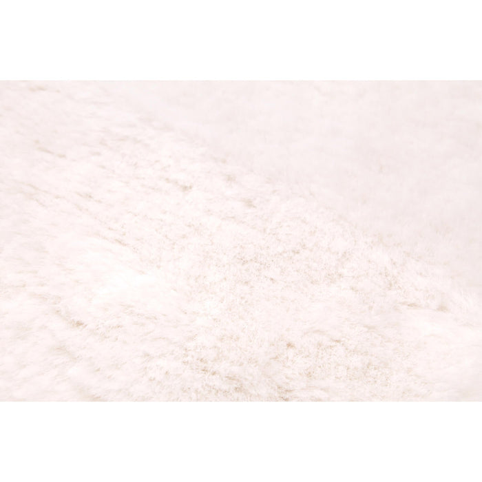 Handmade Carpets Luxe Faux Fur Plain Ivory Rug