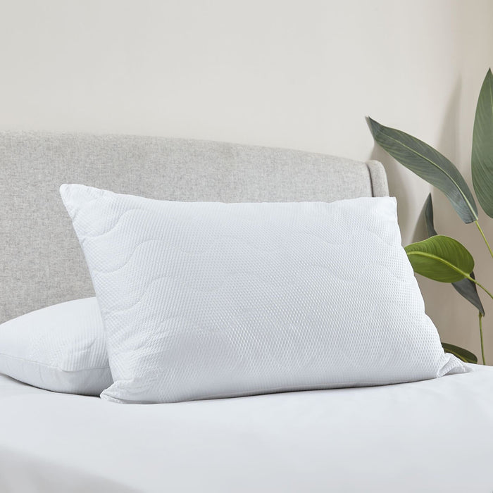 Luxury Quilted Comfort Embossed Pillow Pair White