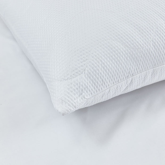 Luxury Quilted Comfort Embossed Pillow Pair White