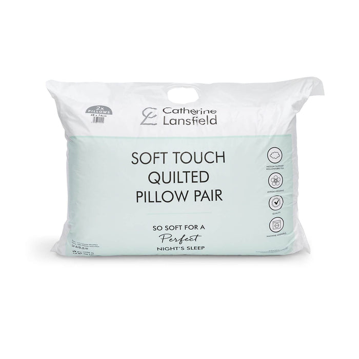 Luxury Quilted Comfort Embossed Pillow Pair White