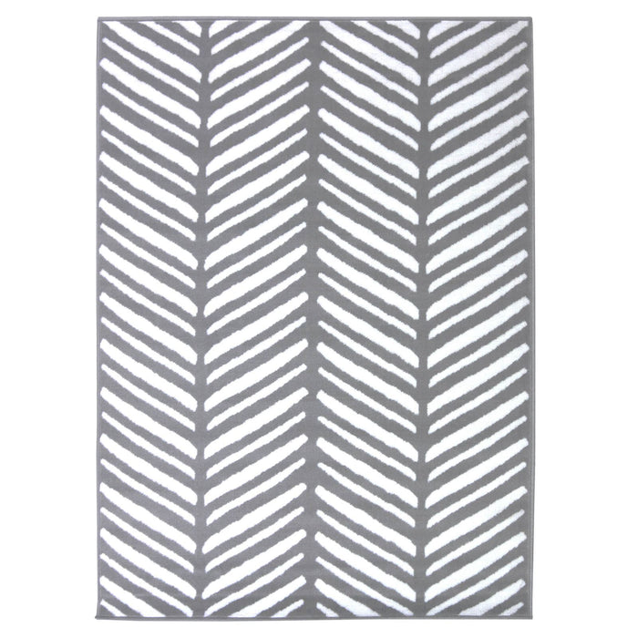 Maestro Herringbone Silver Contemporary Rug