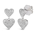 Maria Barcelona Double Heart Earrings Platinum