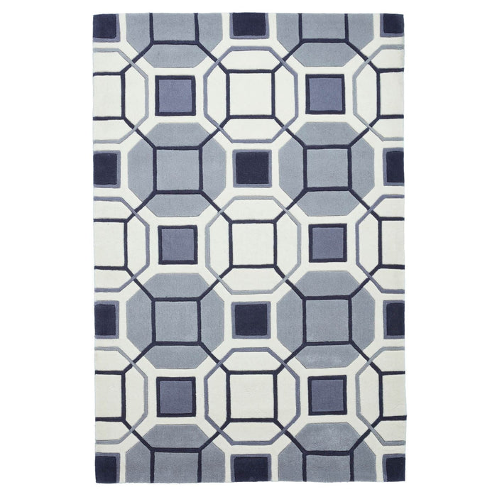 Modern Hong Kong 9238 Geometric Design Ivory Grey 120 X 170Cm Rug