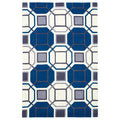 Modern Hong Kong 9238 Geometric Design Ivory Navy 120 X 170Cm Rug