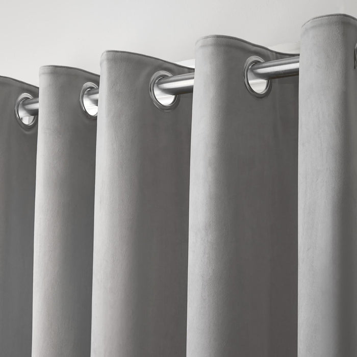 Montrose Silver Eyelet Curtains