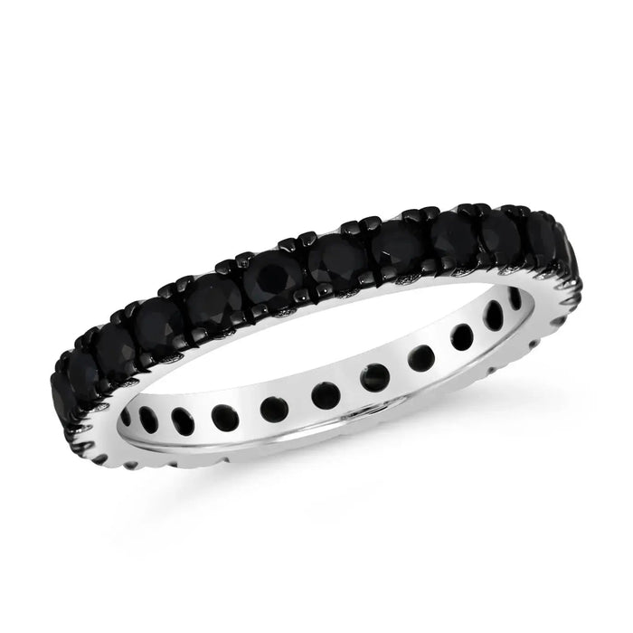 Multi-Sapphire Skinny Eternity Band in Black