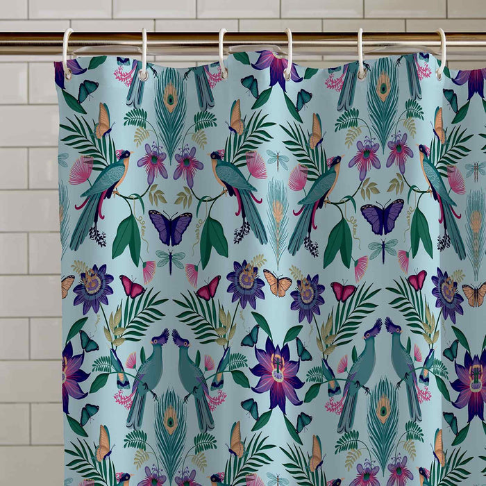 mya-tropical-bird-duck-egg-blue-shower-curtain