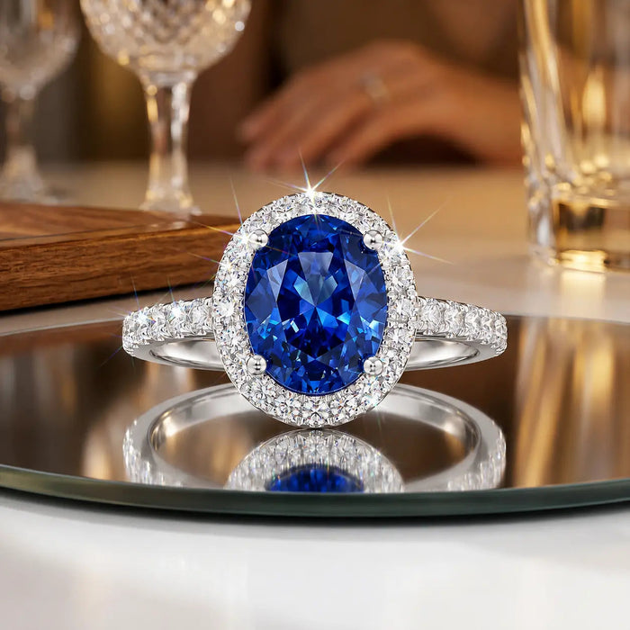 Oleander Ring in Blue Sapphire