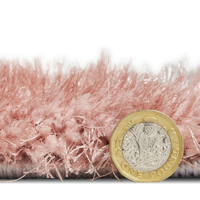 Olympia GR224 Grey/Pink Shaggy Rug