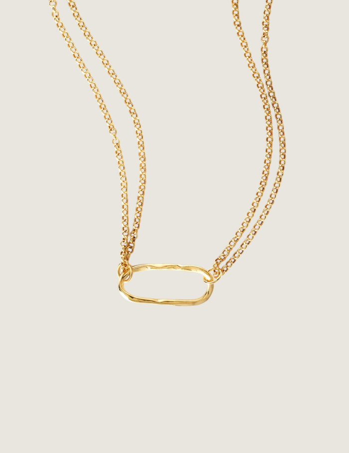 Open Oval Double Strand Rolo Necklace - Fantasia by DeSerio