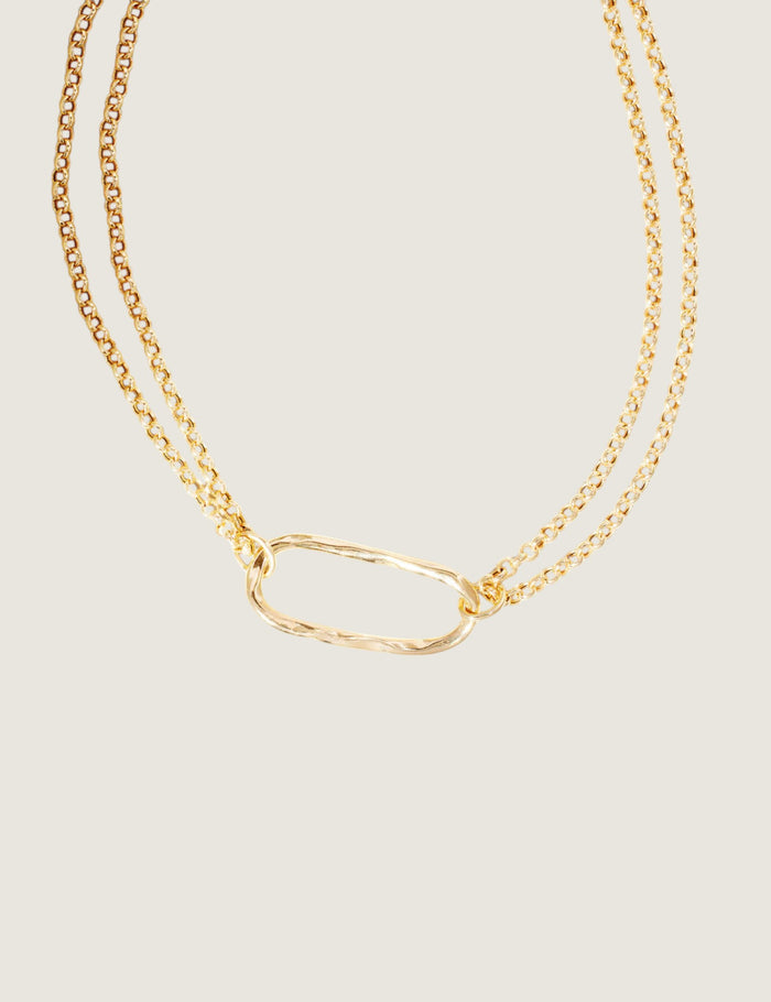 Open Oval Double Strand Rolo Necklace - Fantasia by DeSerio