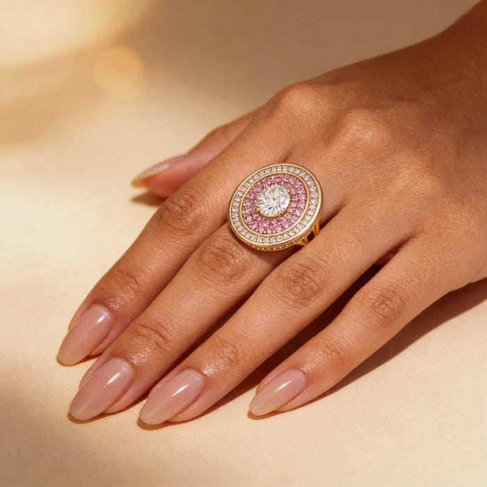 Palazzo Double Halo Cocktail Ring