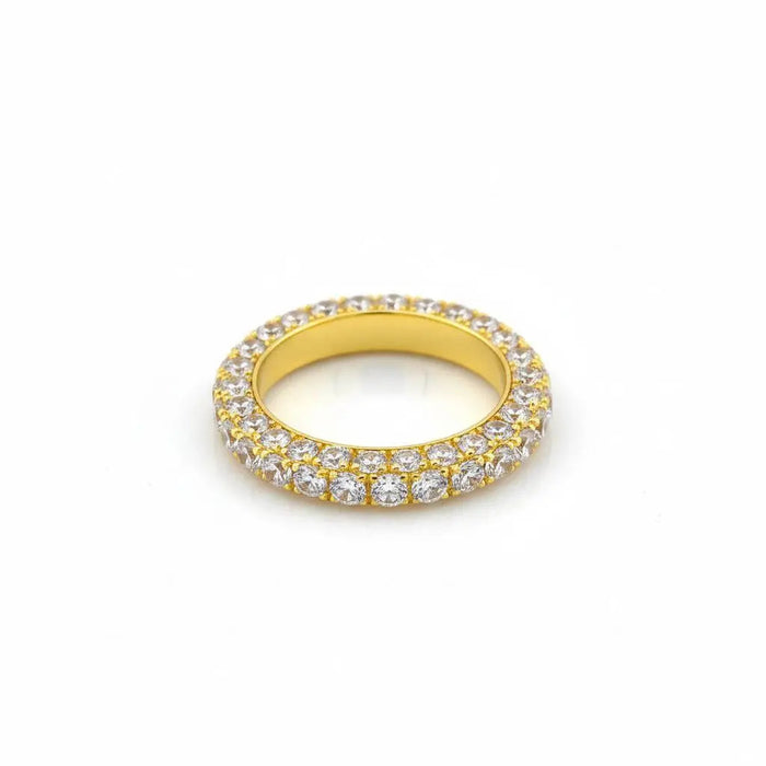 Pave Eternity Ring In Yellow Gold