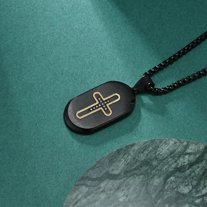 Paxor Oblong Cross Necklace