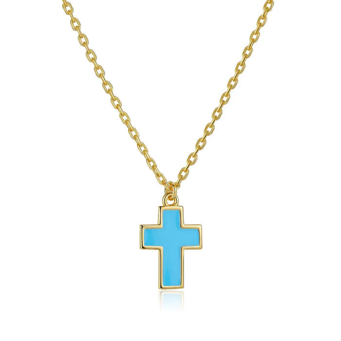 Petit Faith Necklace in Sky Blue