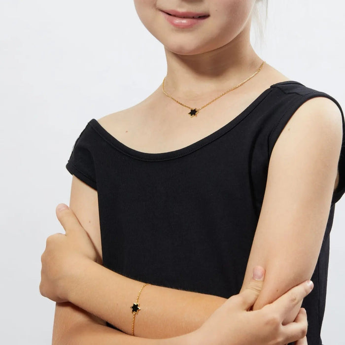 Petit Star of David Bracelet in Black