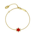 Petit Star of David Bracelet in Red