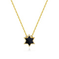Petit Star of David Necklace in Black