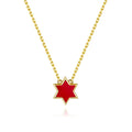 Petit Star of David Necklace in Red