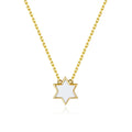 Petit Star of David Necklace in White