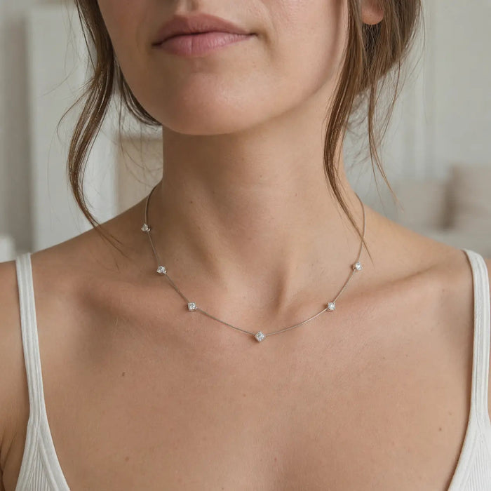 Platinum Drops Choker