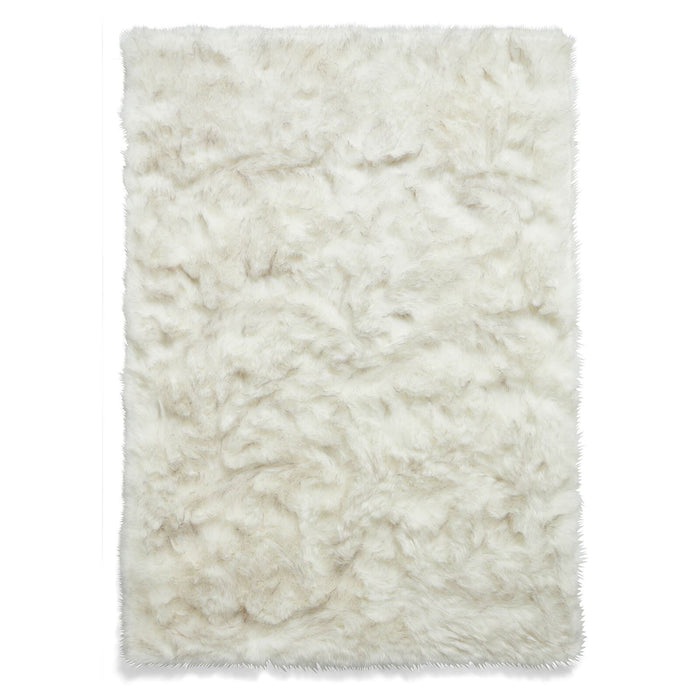 Polar Plush White/Grey Soft Shaggy Rug