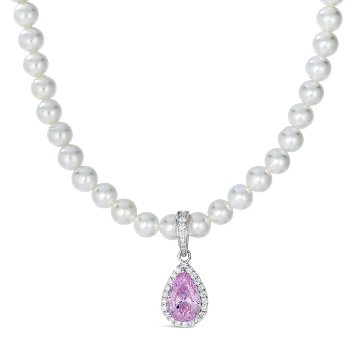 Princess Di Pearl Necklace in Argyle Pink