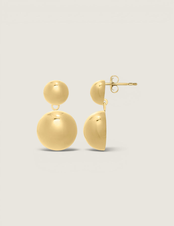 Puffed Double Round Drop Earring - Fantasia by DeSerio