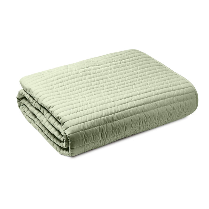 Quilted Lines Bedspread Sage Green