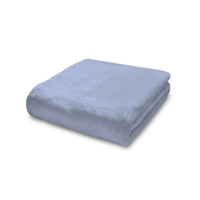 Raschel Velvet Touch Blanket Throw Navy Blue