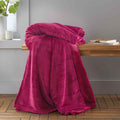Raschel Velvet Touch Hot Pink Blanket Throw