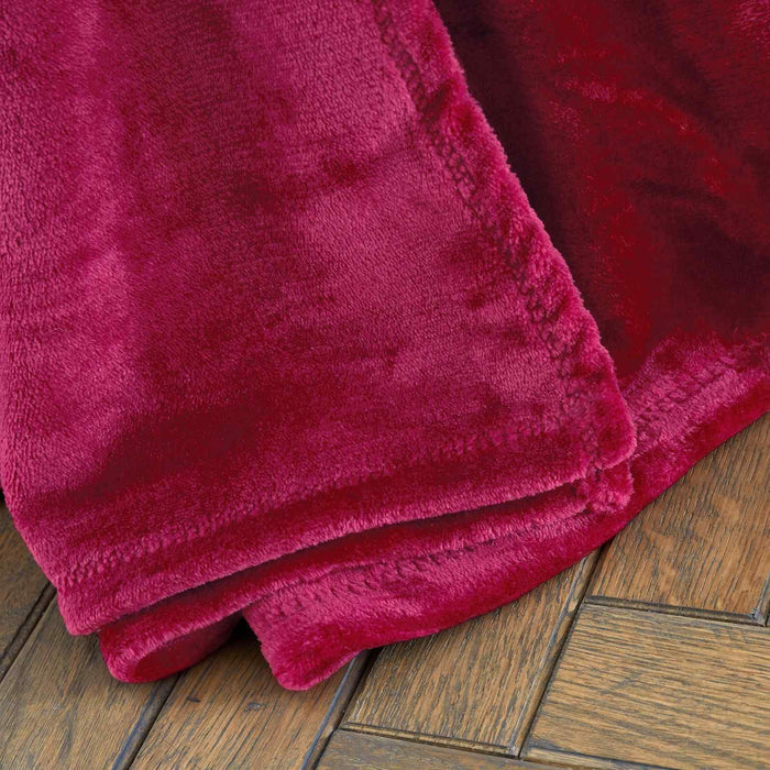 Raschel Velvet Touch Hot Pink Blanket Throw
