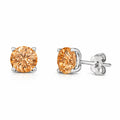 Rock Star 2 Carat Diamond Crystalline Studs in Champagne