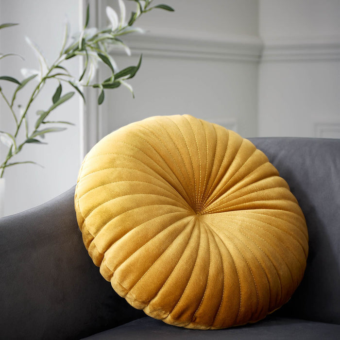 Round Cushion Soft Touch 40x40cm Cushion Mustard Yellow