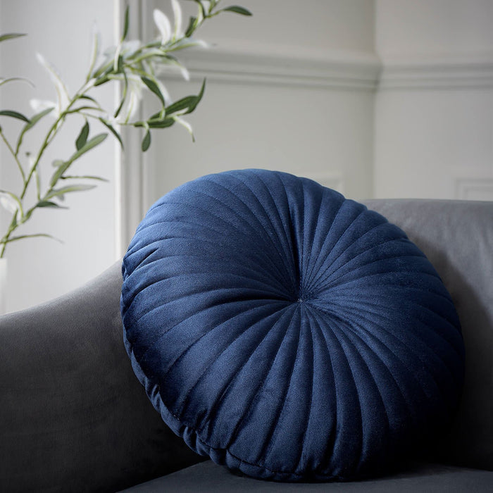 Round Cushion Soft Touch 40x40cm Cushion Navy Blue