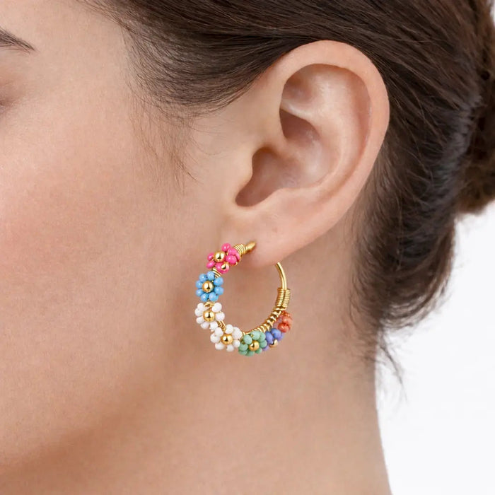 Santorini Bloom Hoops