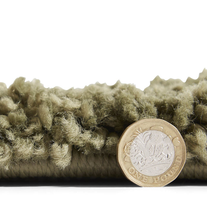 Sierra 9000 Olive Plain Shaggy Rug