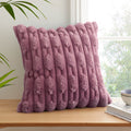 So Soft Carved Faux Fur Cushion Pink